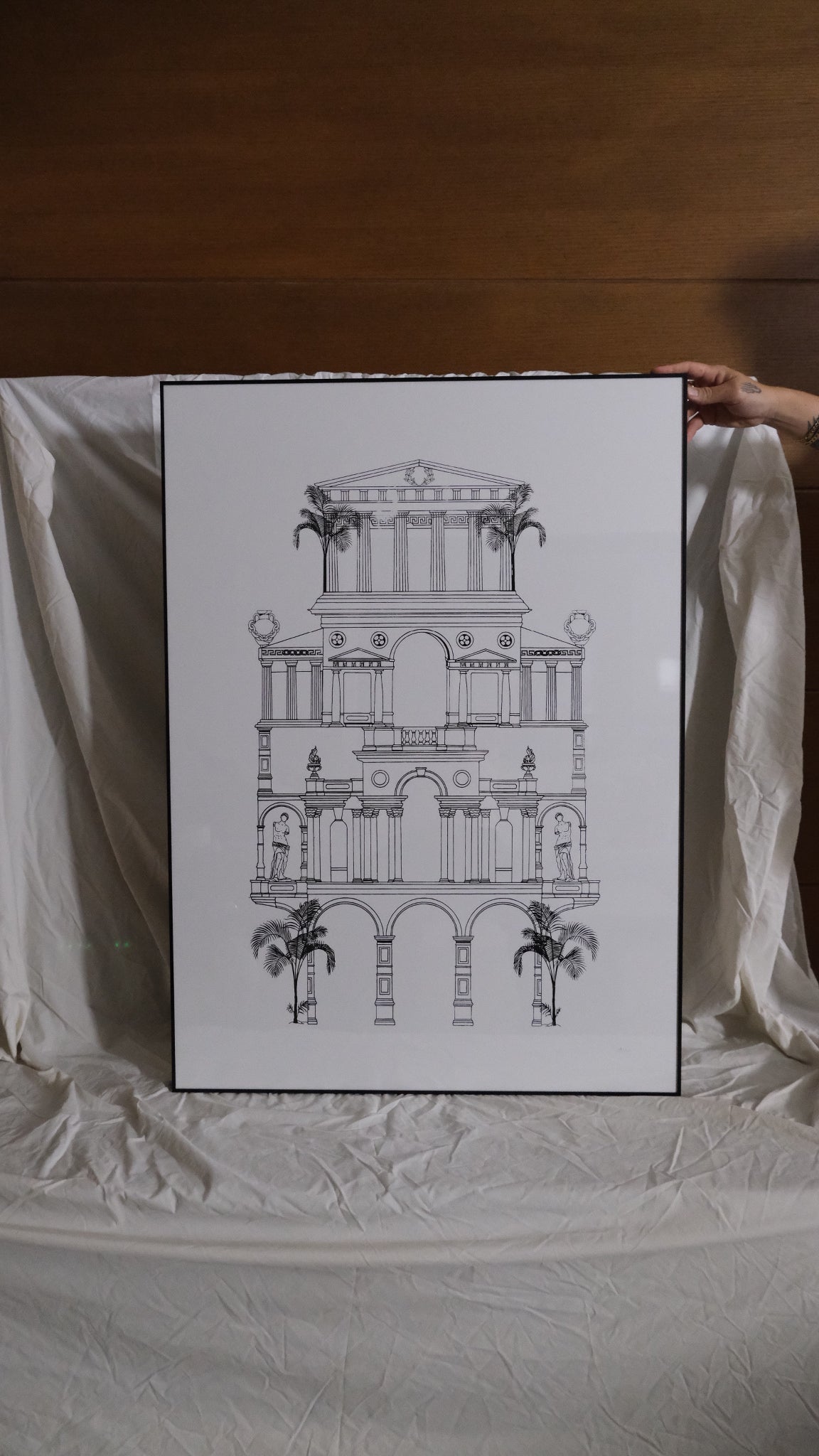 The Villa Screen Print in Black- Limited Edition 70*100 cm