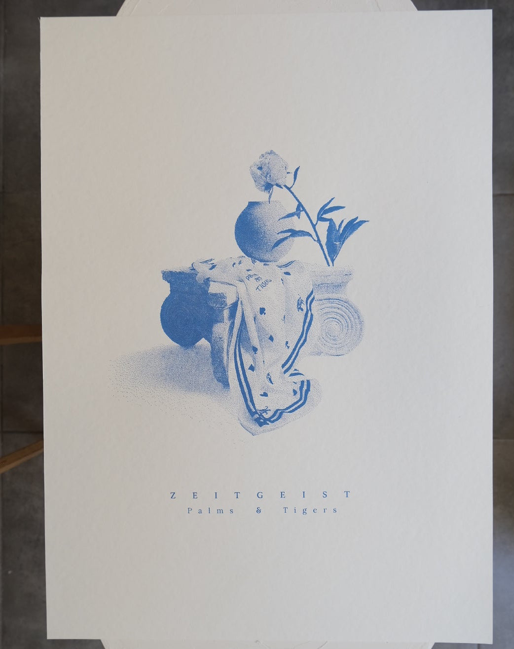 Zeitgeist and Peony Flower in Blue