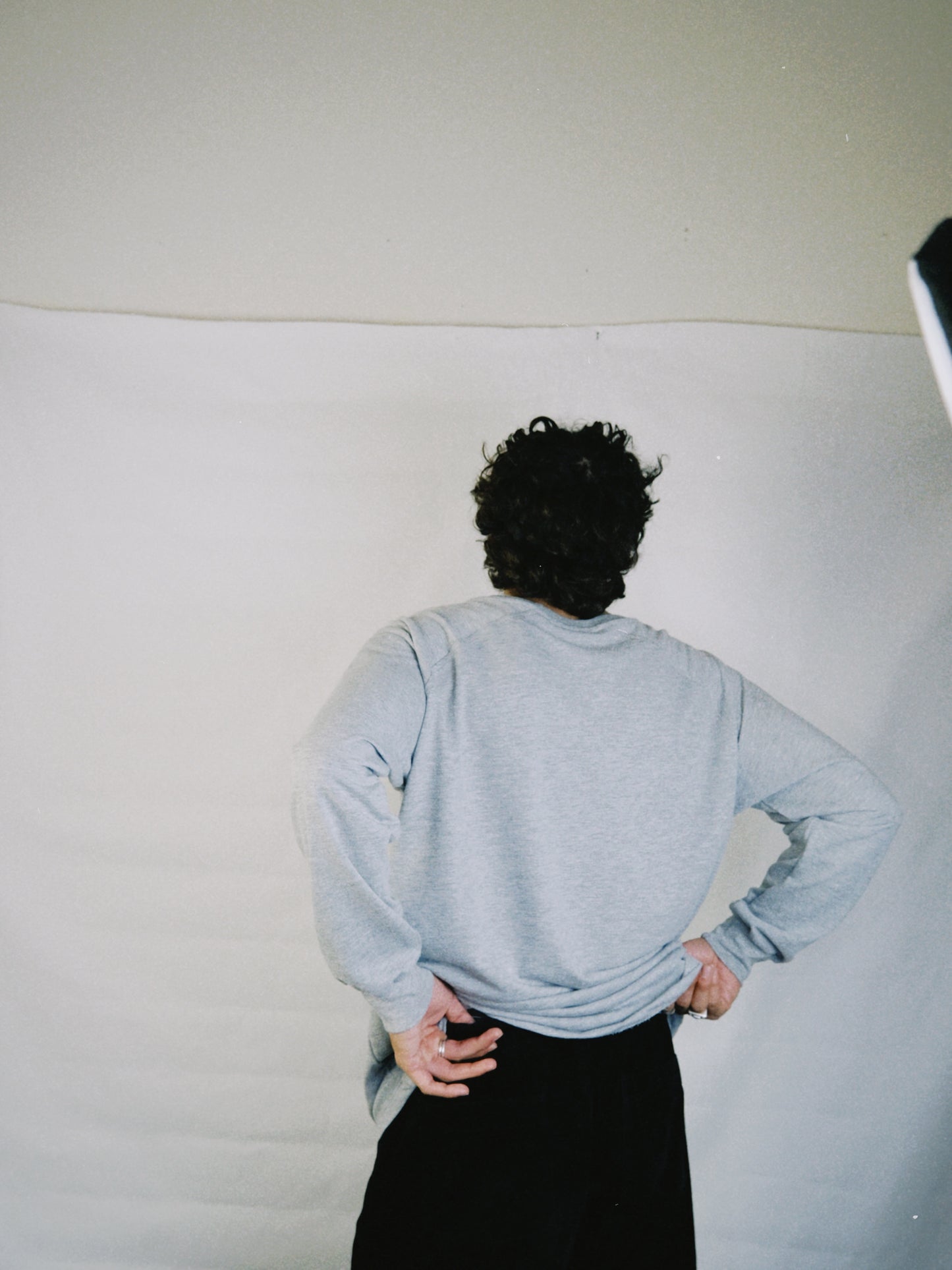 "Cosmos": Unisex Embroidered Long Sleeve Sweater in Grey