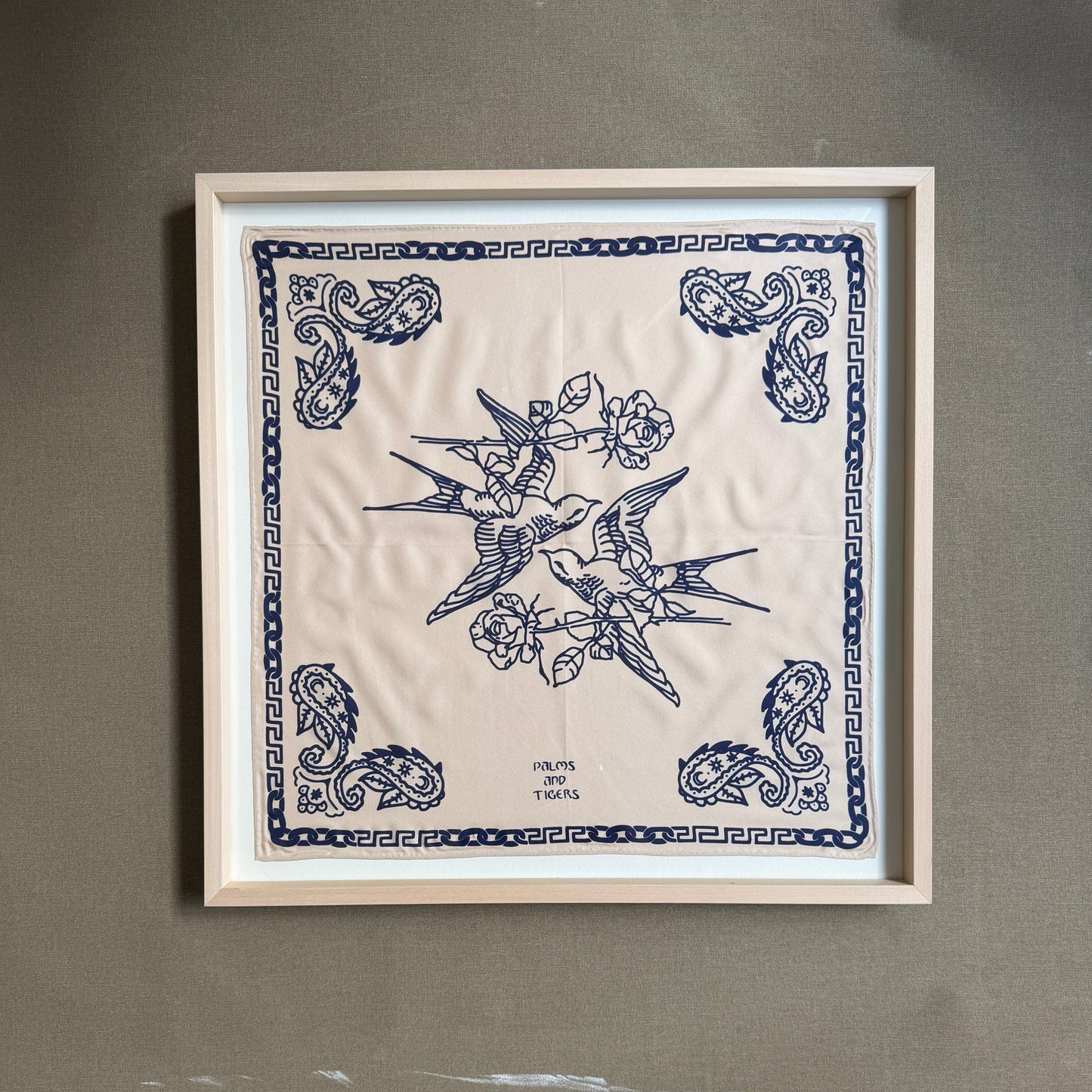Framed Love Birds Silk