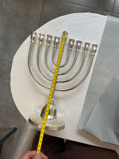 חנוכיה צינורות | ציפוי כסף | גודל בינוני