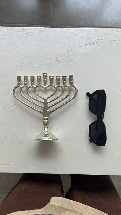 חנוכיה לב | נחושת | גודל קטן