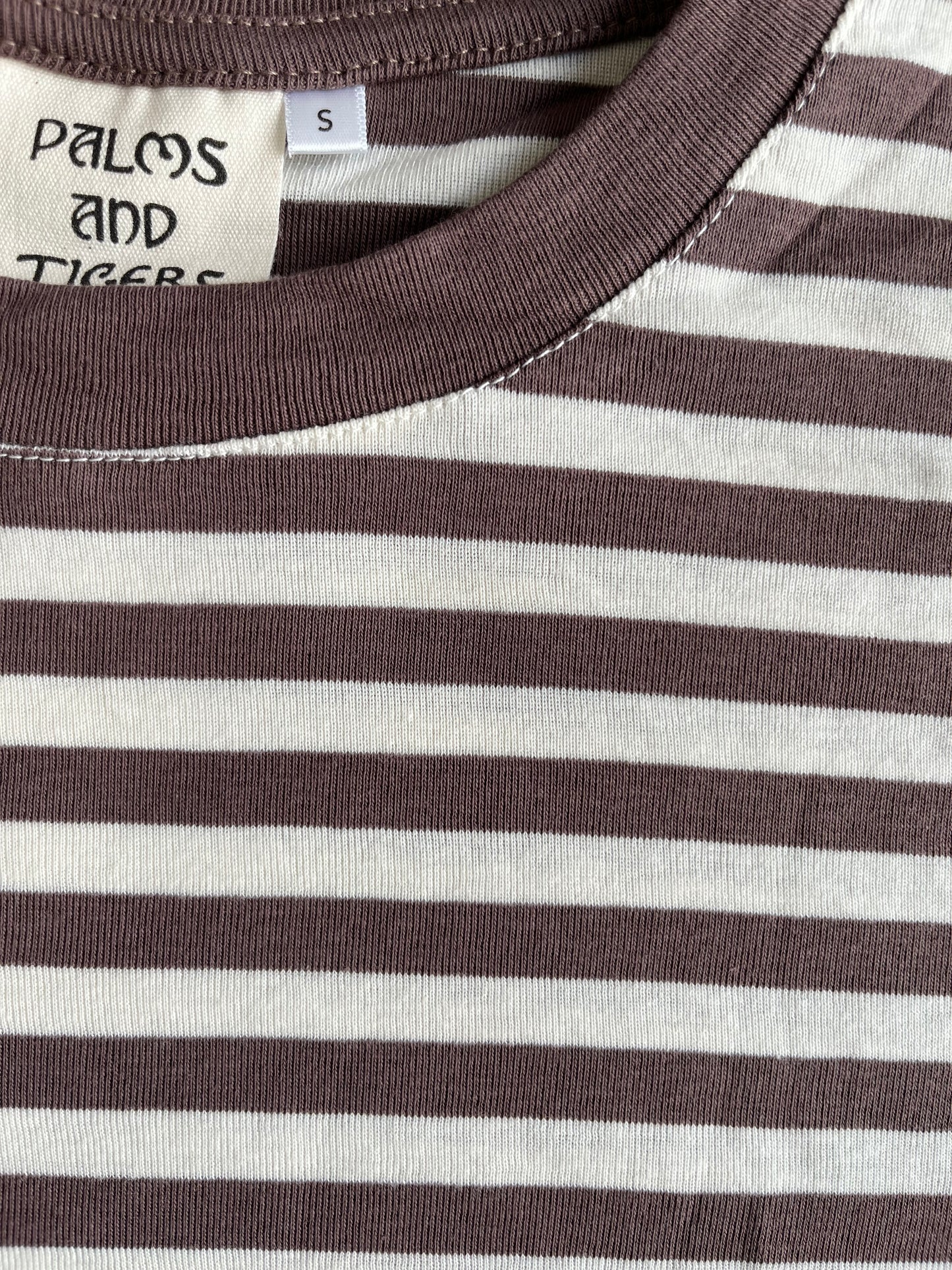 Long Sleeve | Brown creme Stripes | Semi Crop