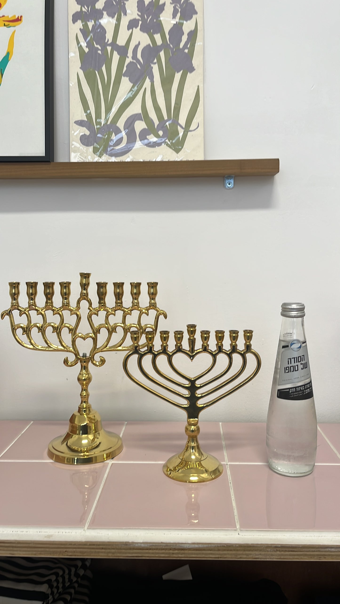 חנוכיה לב | נחושת | גודל קטן