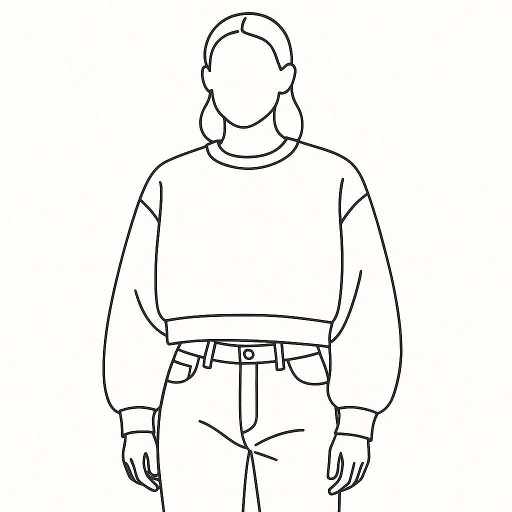 Tiger Sweater | Crop | Vintage Washed Navy