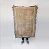 Greek Pillars| Woven Throw Blanket| 100% Cotton| Brown