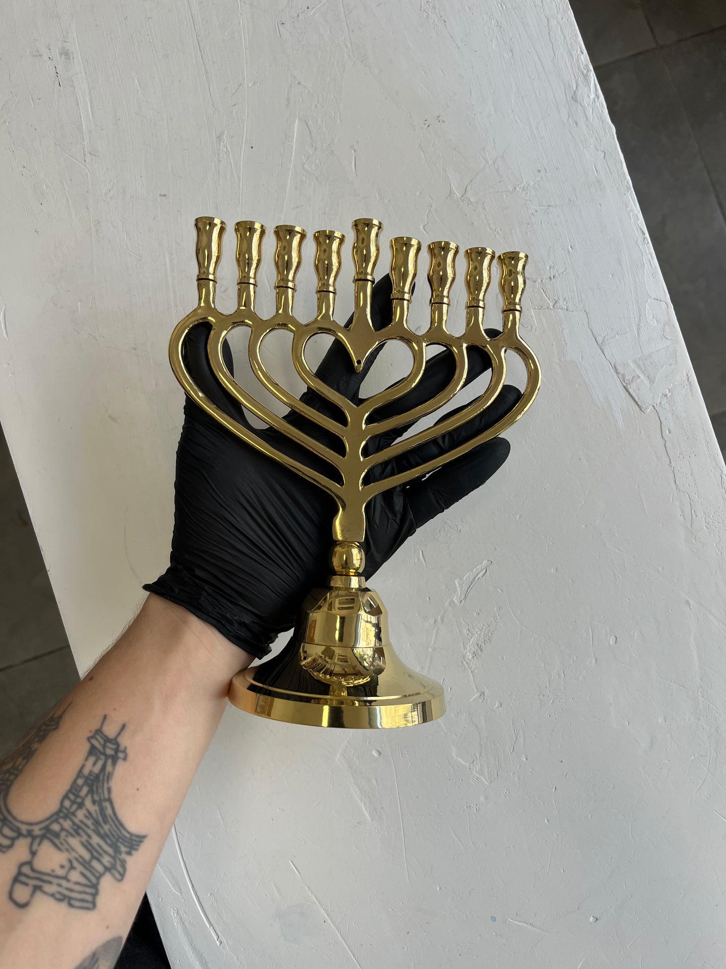 חנוכיה לב | נחושת | גודל גדול