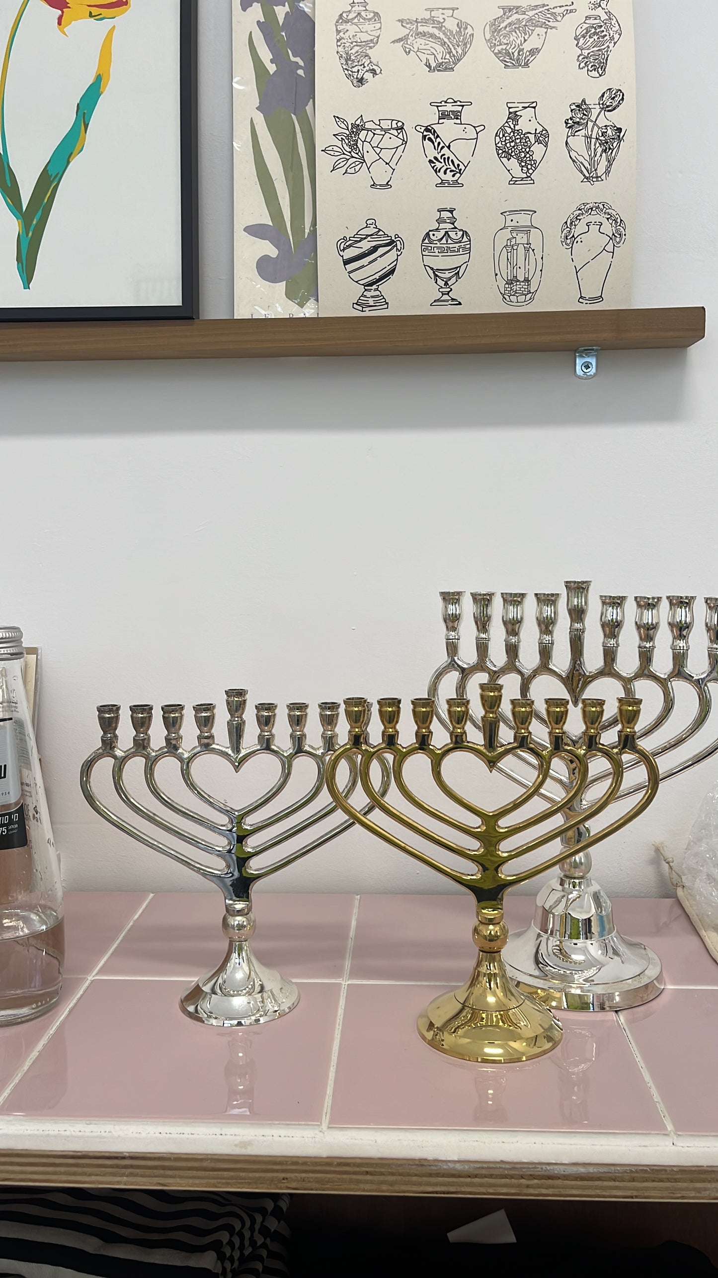 חנוכיה לב | נחושת | גודל קטן