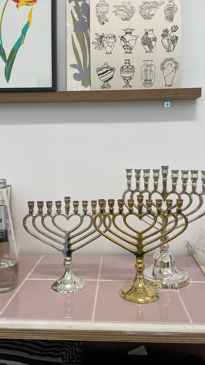 חנוכיה לב | נחושת | גודל קטן
