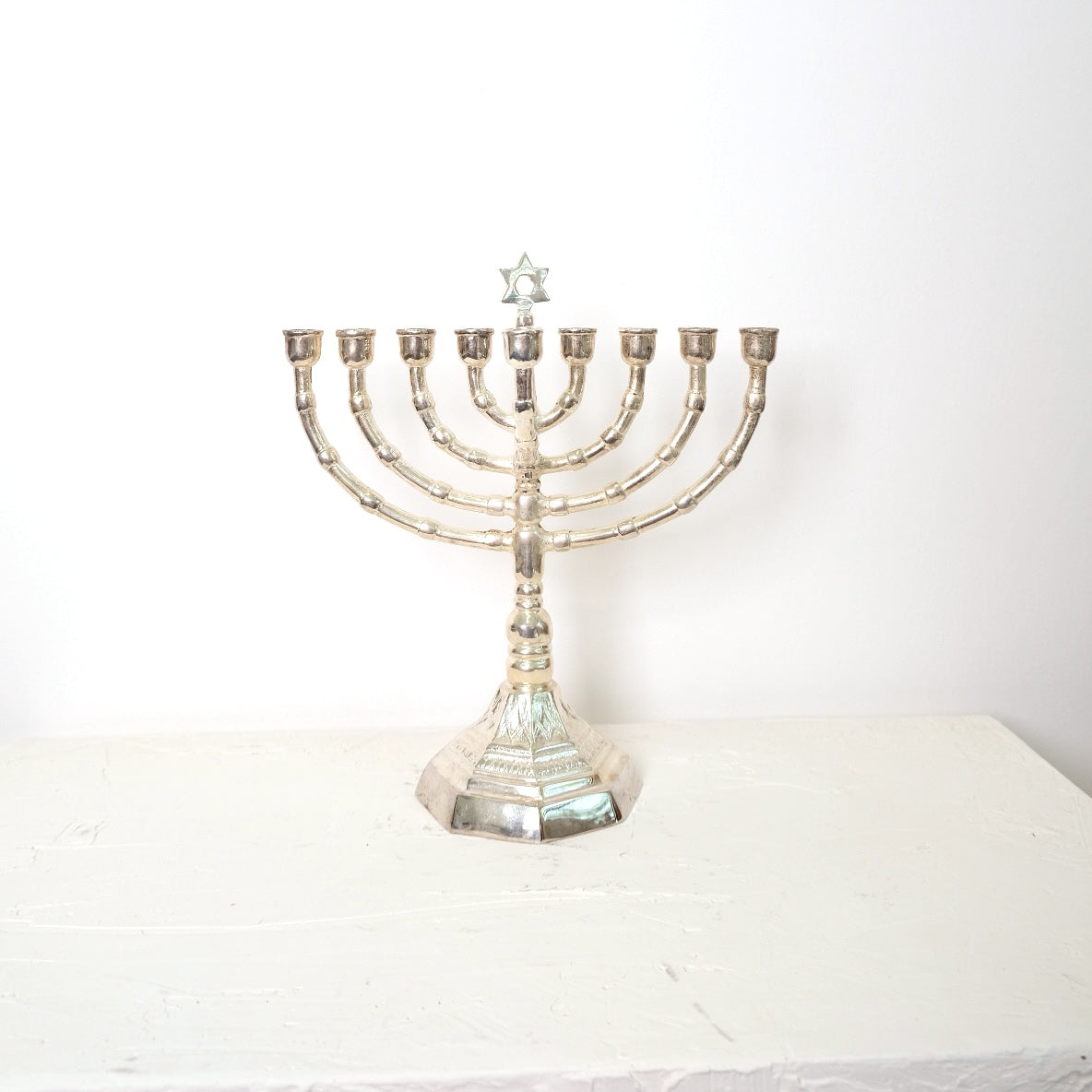חנוכיה מגן דוד מתומנת | ציפוי כסף