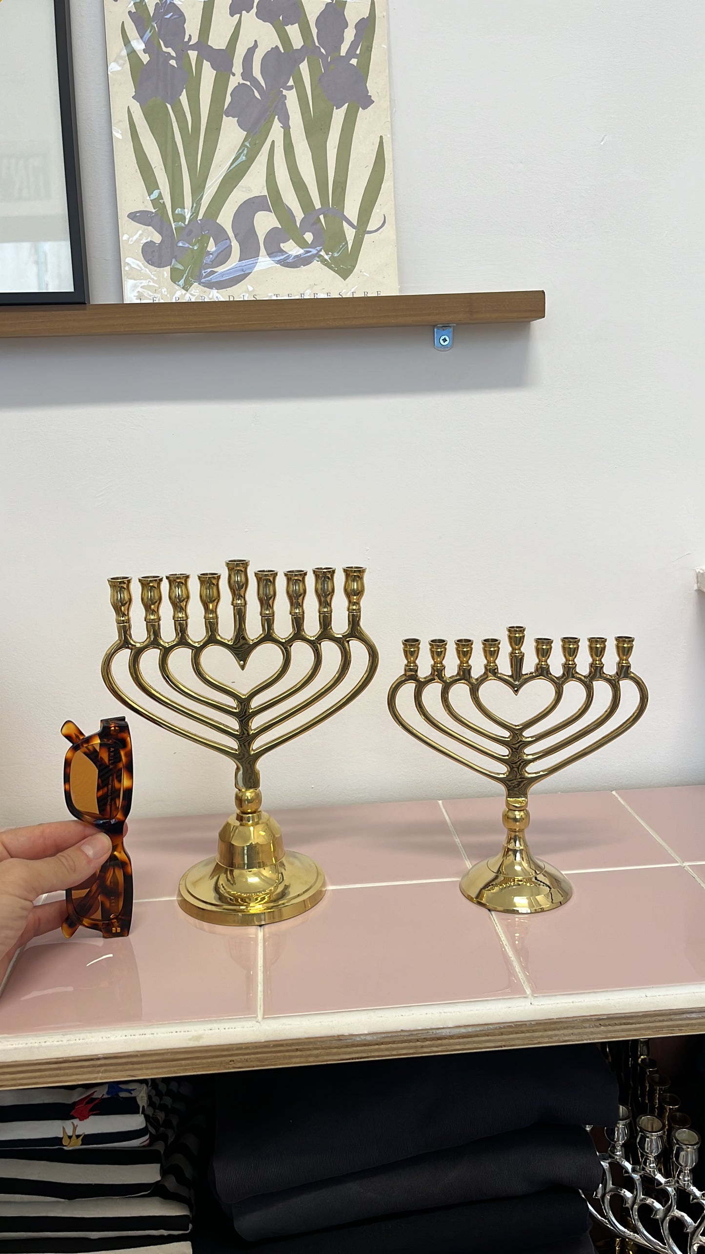 חנוכיה לב | נחושת | גודל קטן