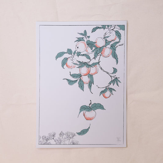 Peaches on a Tree : Japanese-Inspired Limited Edition Screen Print