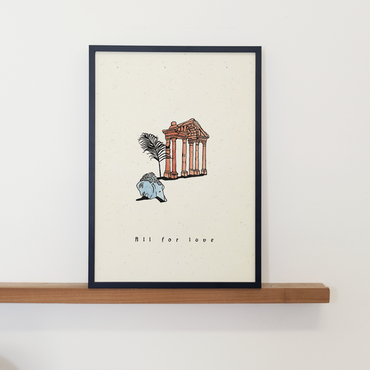 All for Love Greek | A4 | Framed Print
