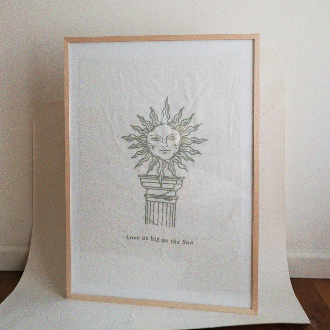 Linen fabric screen print