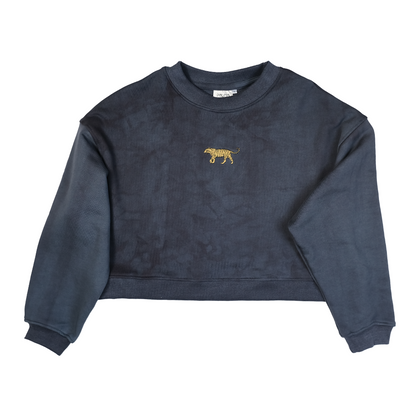 Tiger Sweater | Crop | Vintage Washed Navy