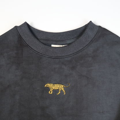 Tiger Sweater | Crop | Vintage Washed Navy