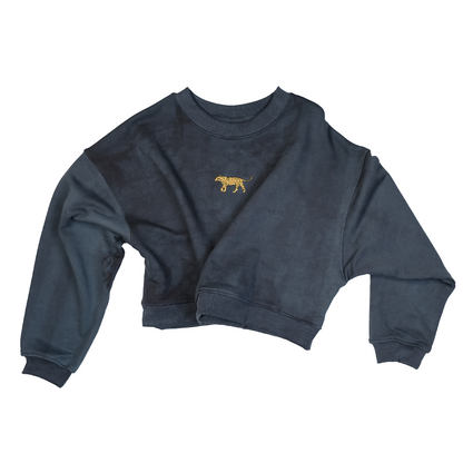 Tiger Sweater | Crop | Vintage Washed Navy