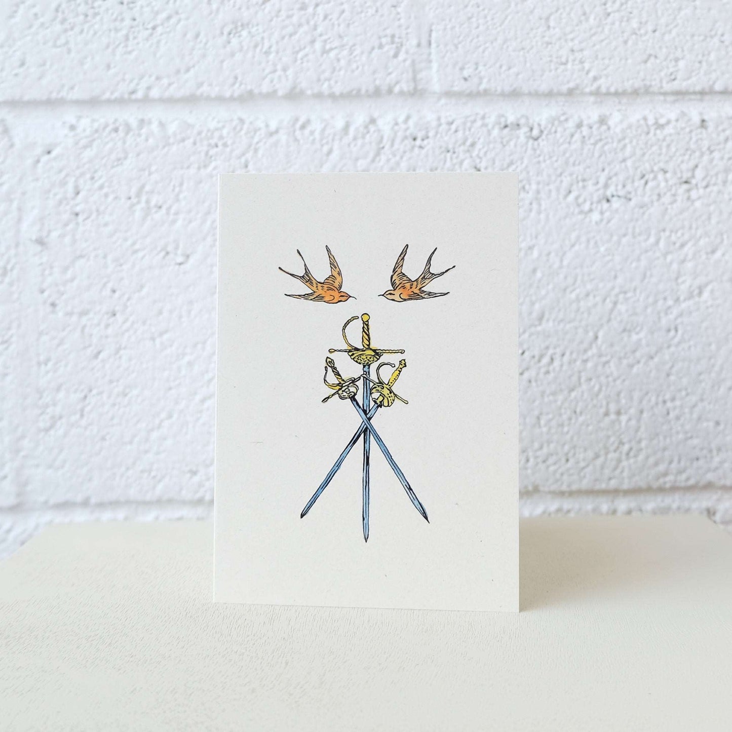 Greeting Card- Dagger and Swallows