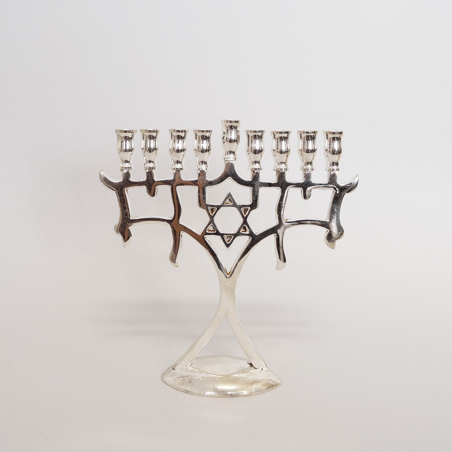 Hanukah Lamp-Star of David Silver Large