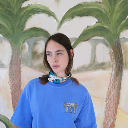 Paradise Within You | Washed Blue | Embroidered T