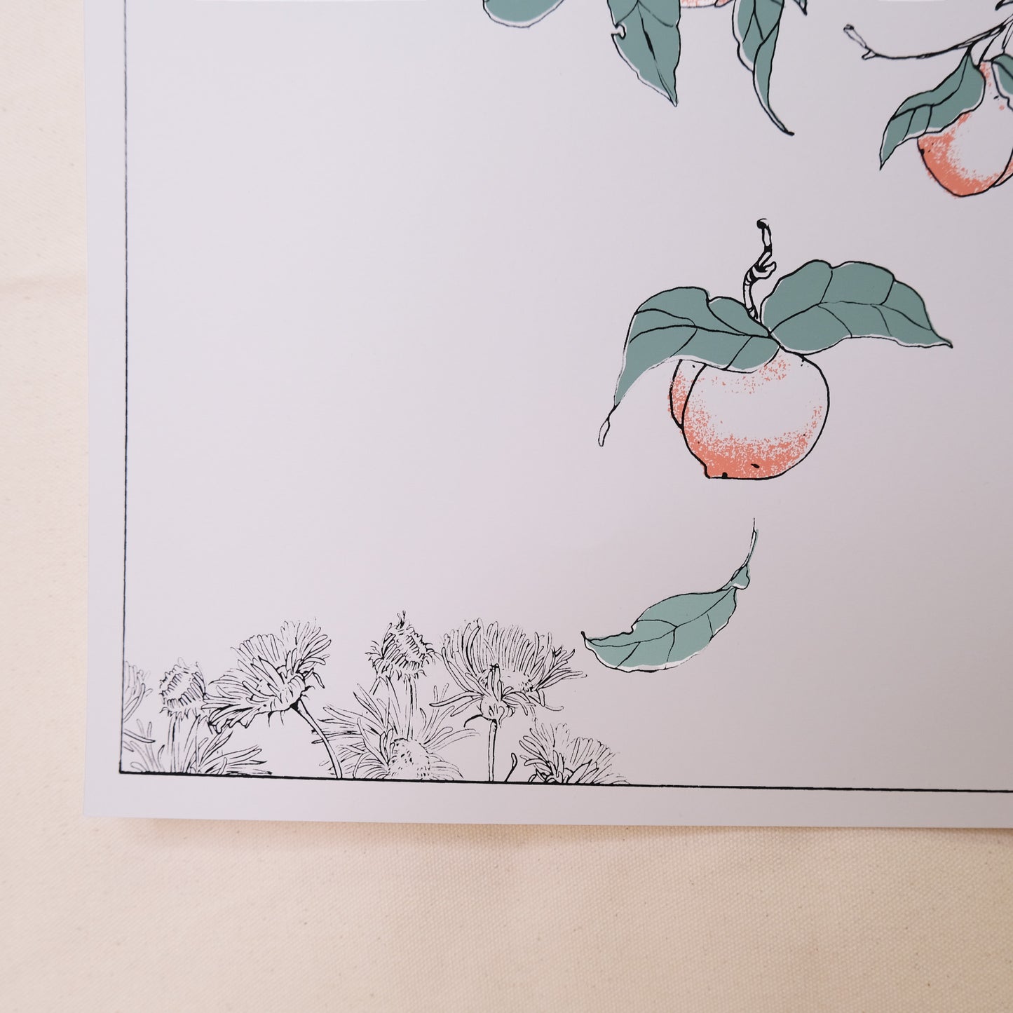 Peaches on a Tree : Japanese-Inspired Limited Edition Screen Print