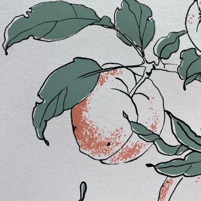 Peaches on a Tree : Japanese-Inspired Limited Edition Screen Print