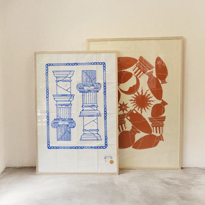 Greek Pillars Composition- Huge Screen Print