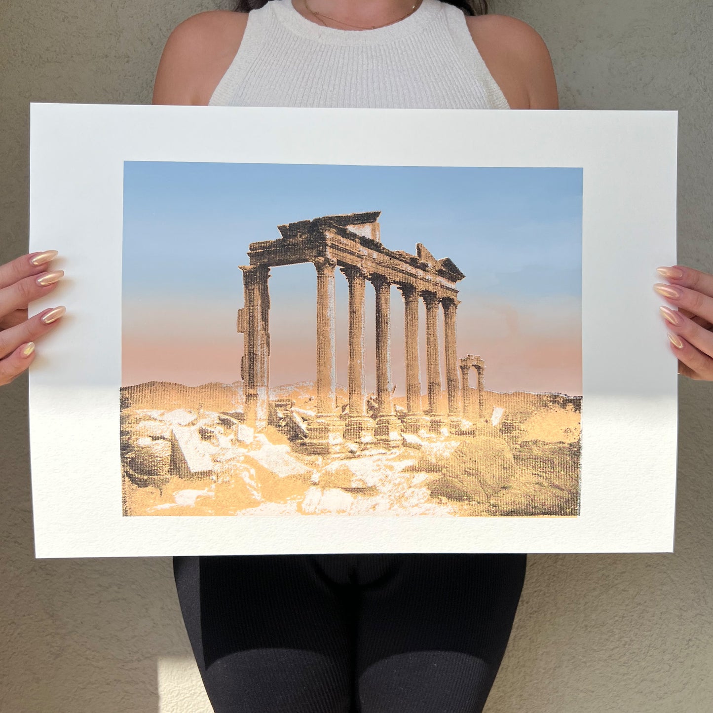 Ancient Temple Ruins at Sunset - Limited Edition Screen Print