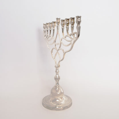 Hanukah Lamp-Heart Silver Large