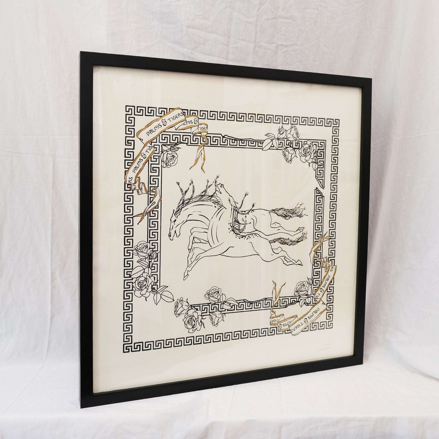 Horses screen print- Framed