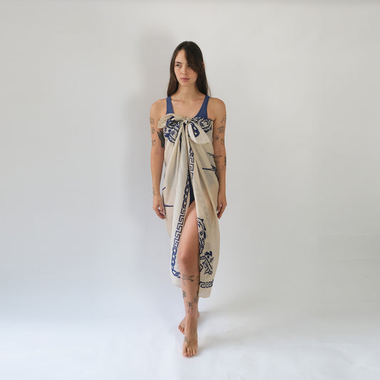 Pareau "Love Birds" | Sarong Beachwear | Silk& Cotton