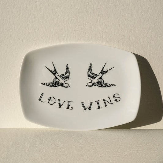 Love Wins oval porcelain plate