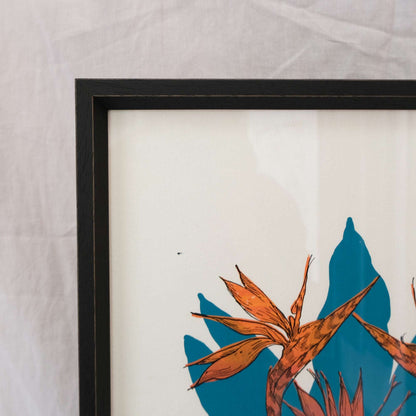 Oiseau screen print -Framed