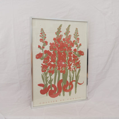 Framed Flowers Print | A3 in Silver