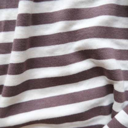 Long Sleeve | Brown creme Stripes | Semi Crop