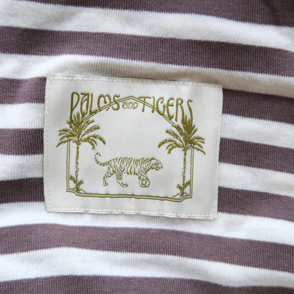 Long Sleeve | Brown creme Stripes | Semi Crop