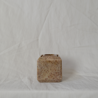 Marble Candle Holder | Cube | Rose