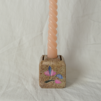 Marble Candle Holder | Cube | Rose