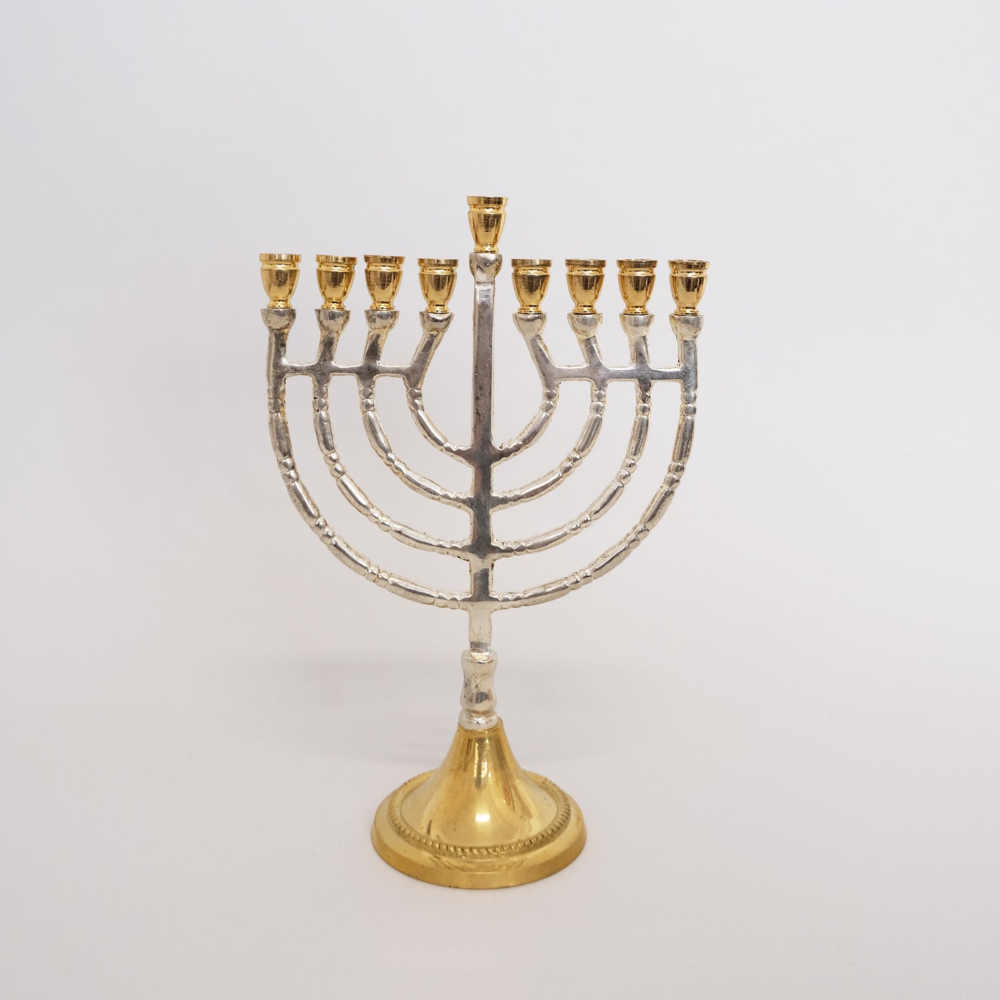 Hanukah Lamp-Harp Silver and Gold