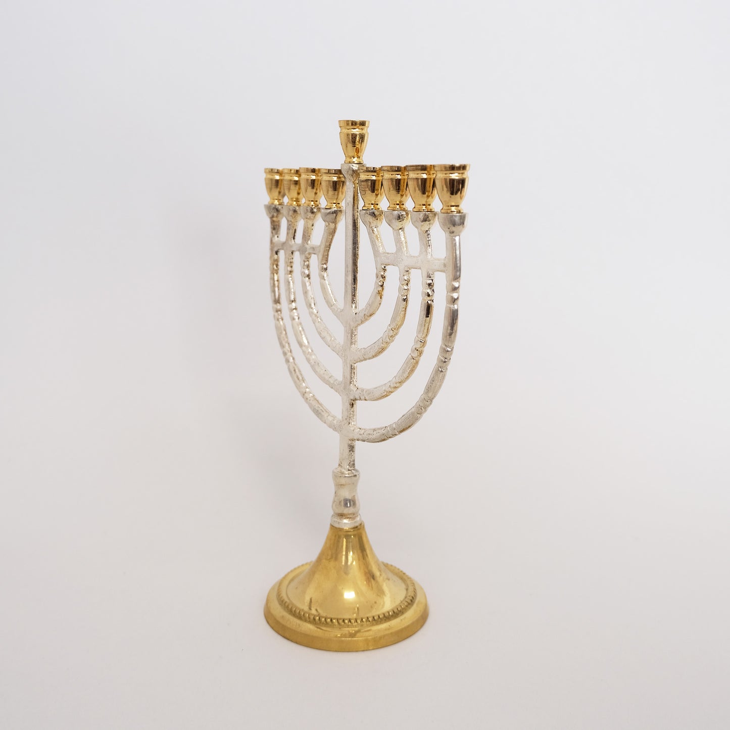 Hanukah Lamp-Harp Silver and Gold