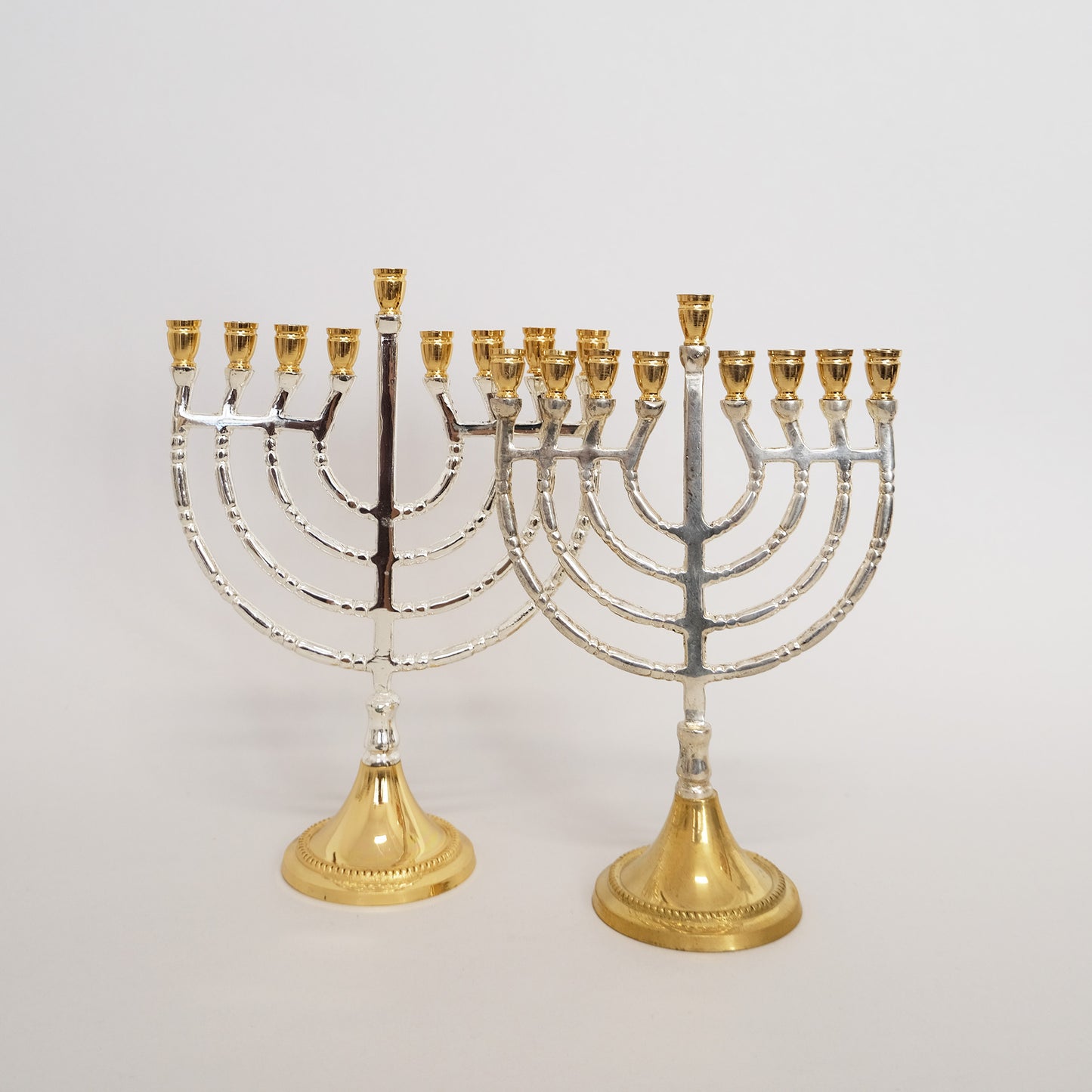 Hanukah Lamp-Harp Silver and Gold