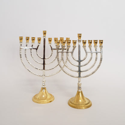 Hanukah Lamp-Harp Silver and Gold