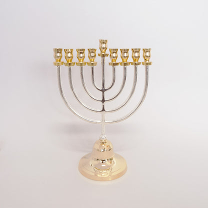 Hanukah Lamp-Round Gold and Silver Large