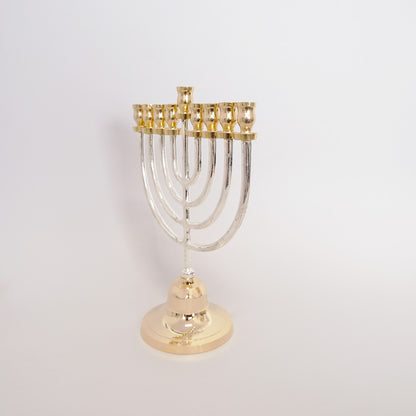 Hanukah Lamp-Round Gold and Silver Large