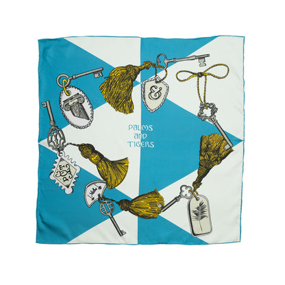 Hotel Keys | Silk Foulard | Turquoise and Stone