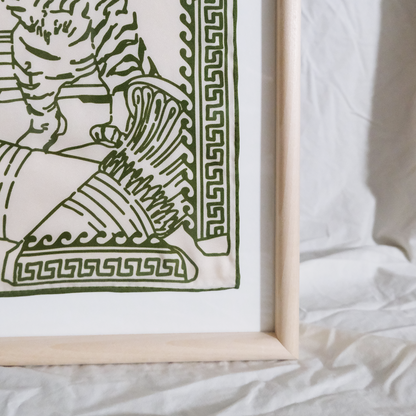 Framed Silk Scarf - Tigers