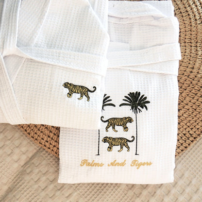 Palms and Tigers Spa-  Embroidered Robe