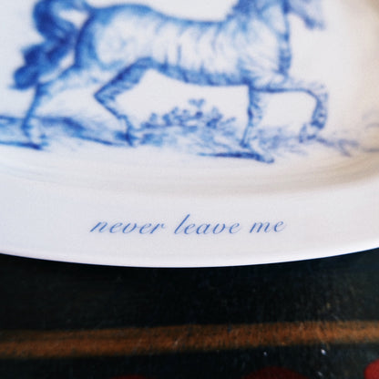 Never Leave Me oval porcelain plate