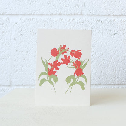 Greeting Card- Coral Flowers